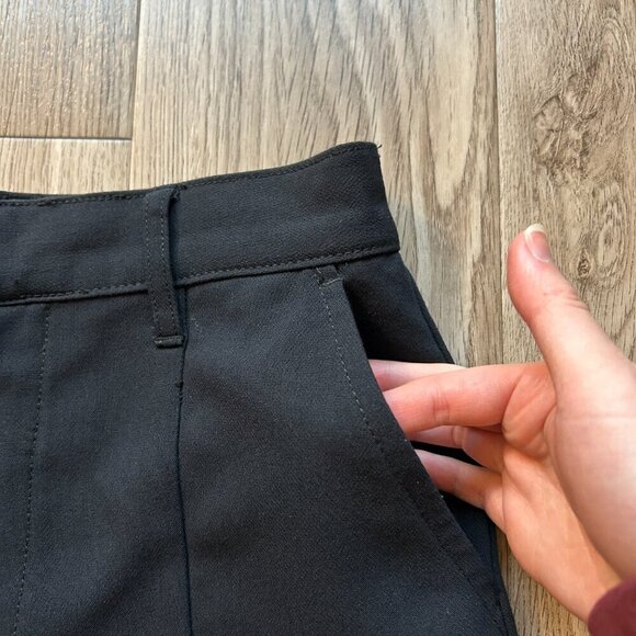 Abercrombie & Fitch Ultra High Rise Ponte Front Split Hem Flare Pants Black (24) - Picture 4 of 11